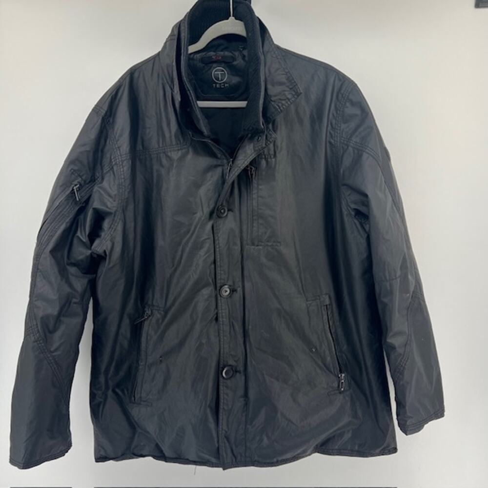 Tumi Tech Softshell Water Repellent Parka Field Jacket Mens XXL Black Lined Vent